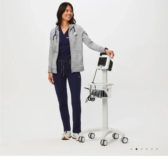 Figs On Shift Gray Full Zip Hoodie - Picture 2 of 6